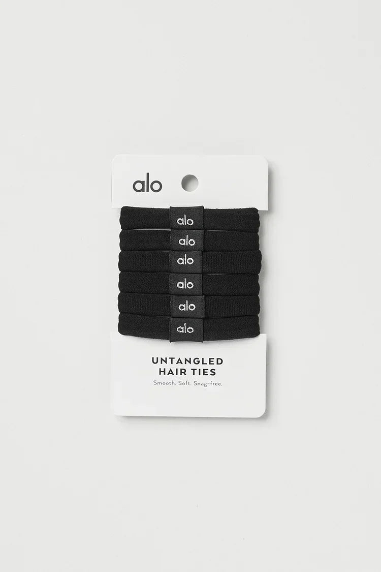 Ontwarde haarelastiekjes 6-pack zwart