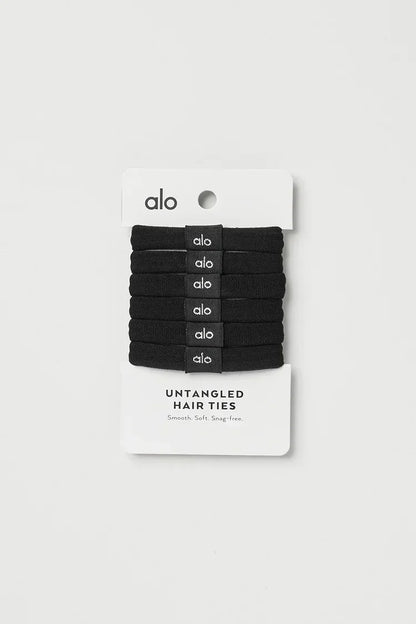 Ontwarde haarelastiekjes 6-pack zwart