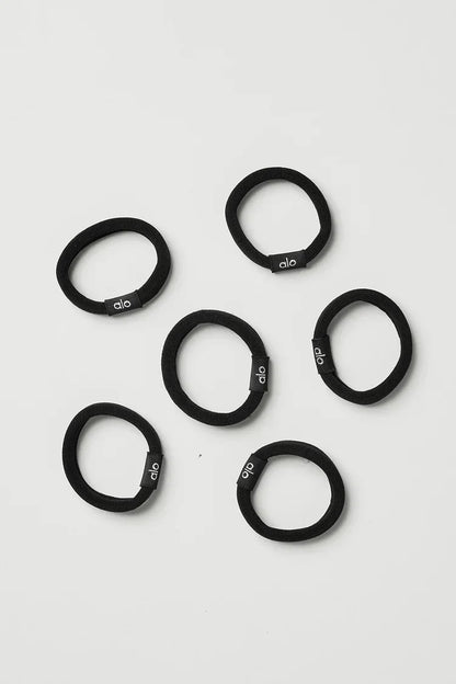 Ontwarde haarelastiekjes 6-pack zwart