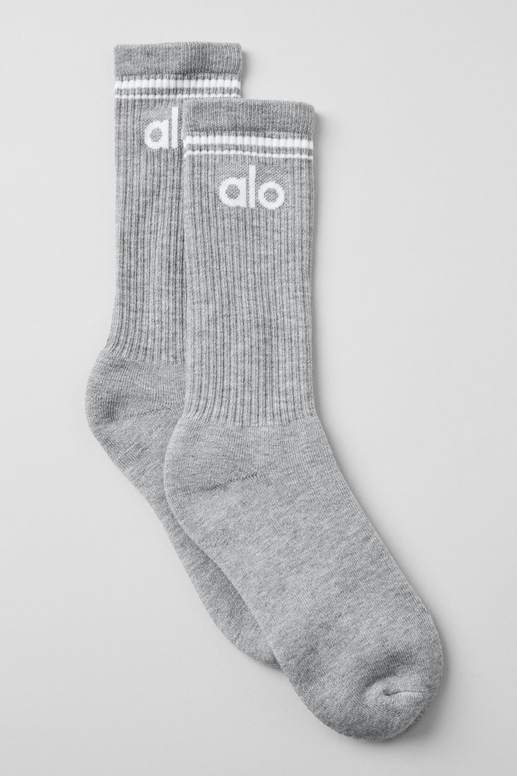 Unisex Throwback Sok Grijs/Wit