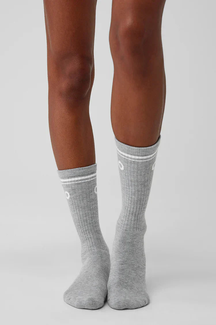 Unisex Throwback Sok Grijs/Wit