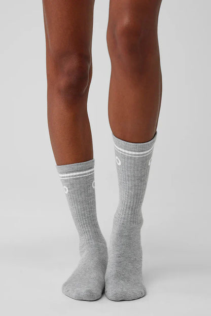 Unisex Throwback Sok Grijs/Wit