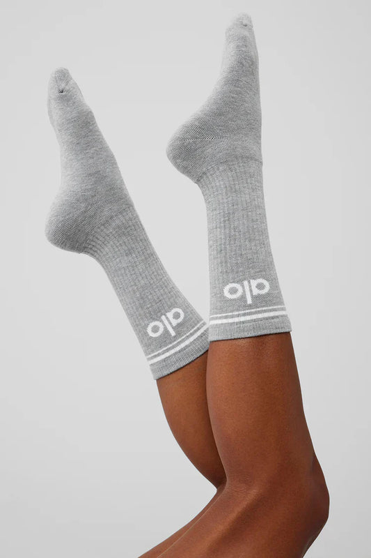 Unisex Throwback Sok Grijs/Wit