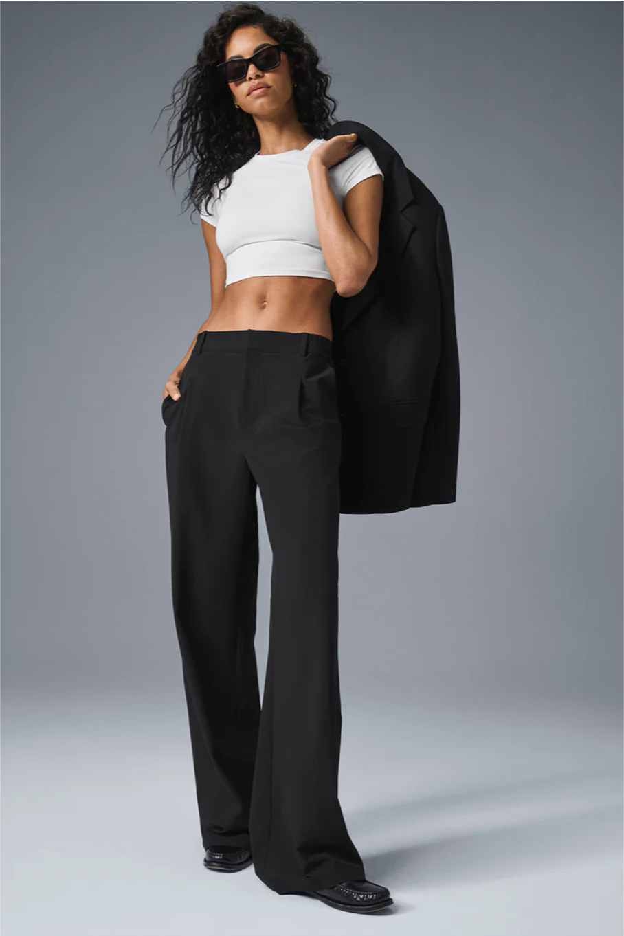 Cropped First-Class Blazer & High-Waist Pursuit Trouser (Long) Set