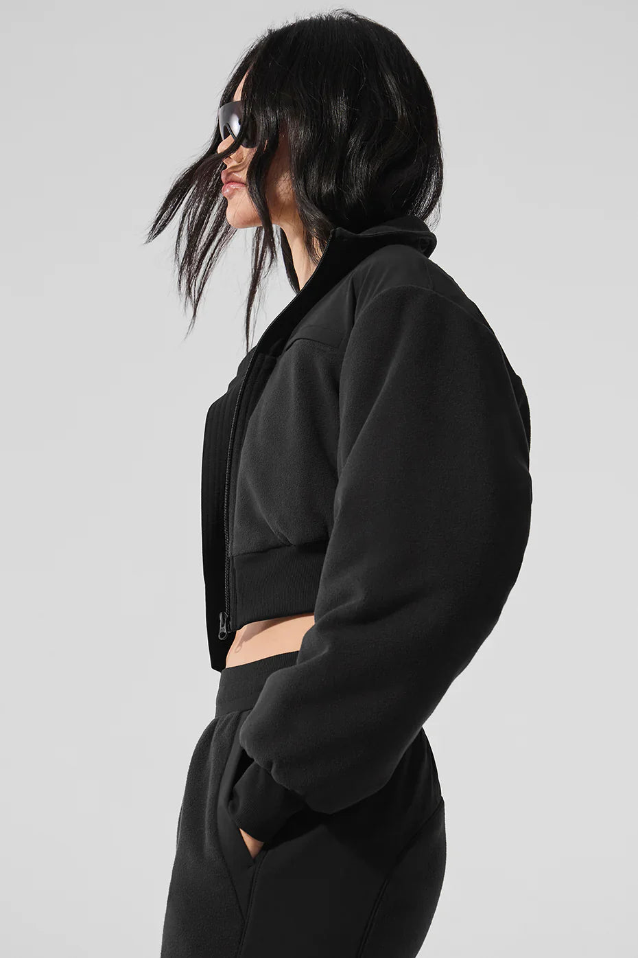 Polar Fleece Cropped Wintry Mix Jacket